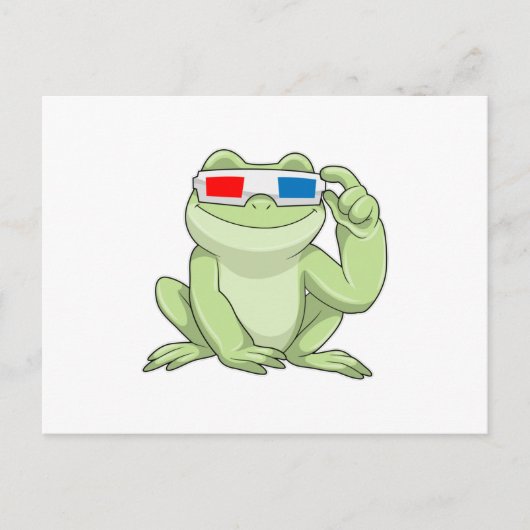 Frosch mit Brille Postkarte (Vorderseite)