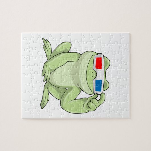 Frosch mit Brille Puzzle (Horizontal)