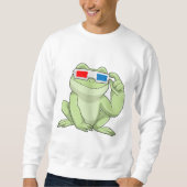 Frosch mit Brille Sweatshirt (Vorderseite)