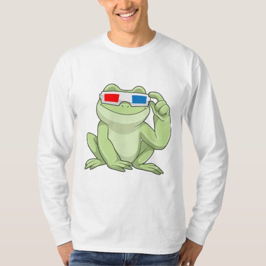 Frosch mit Brille T-Shirt (Vorderseite)