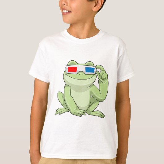 Frosch mit Brille T-Shirt (Vorderseite)