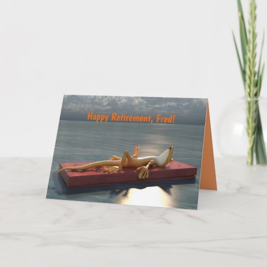 Frosch mit Cocktail Sonne Badefreudigkeit Ruhestan Karte (Vorderseite)