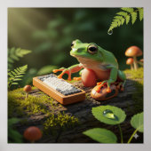 Frosch mit Computereingabe Poster (Vorne)