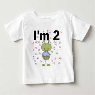 Frosch mit Cupcake 2. Geburtstagshorn Baby T-shirt