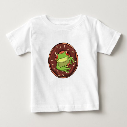 Frosch mit Donut Baby T-shirt (Vorderseite)