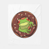 Frosch mit Donut Fleecedecke (Vorderseite)