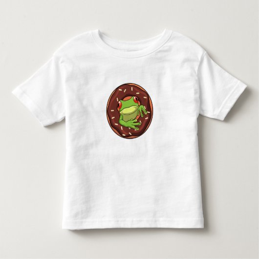 Frosch mit Donut Kleinkind T-shirt (Vorderseite)