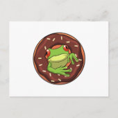 Frosch mit Donut Postkarte (Vorderseite)