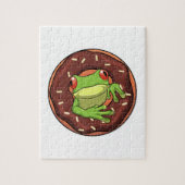 Frosch mit Donut Puzzle (Vertikal)
