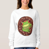 Frosch mit Donut Sweatshirt (Vorderseite)