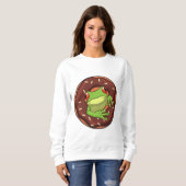 Frosch mit Donut Sweatshirt (Vorne ganz)