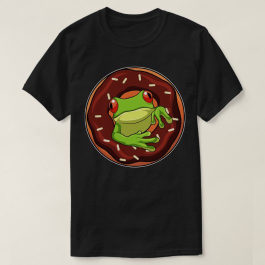Frosch mit Donut T-Shirt (Design vorne)