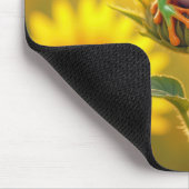 Frosch mit einem Strohhut auf einem Sonnenblumenkn Mousepad (Ecke)