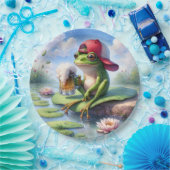 Frosch mit einer Tasse Bier Pappteller (Party)