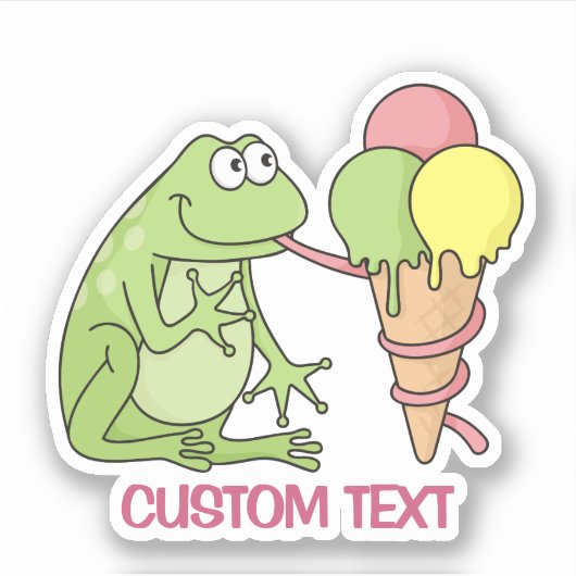 Frosch mit Eiscreme Aufkleber (Vorderseite)