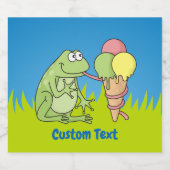 Frosch mit Eiscreme Bierflaschenetikett (Einzelnes Label)