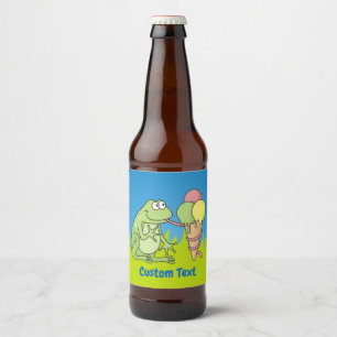 Frosch mit Eiscreme Bierflaschenetikett