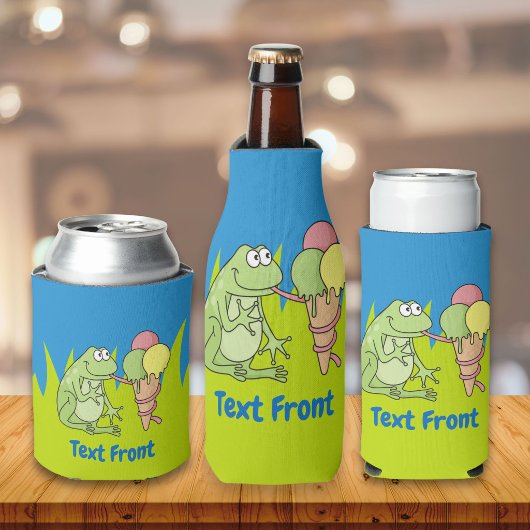 Frosch mit Eiscreme Dosenkühler