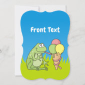 Frosch mit Eiscreme Einladung (Vorderseite)