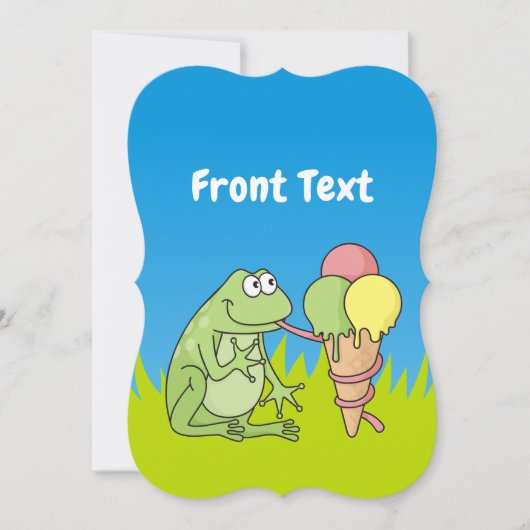 Frosch mit Eiscreme Einladung (Vorderseite)