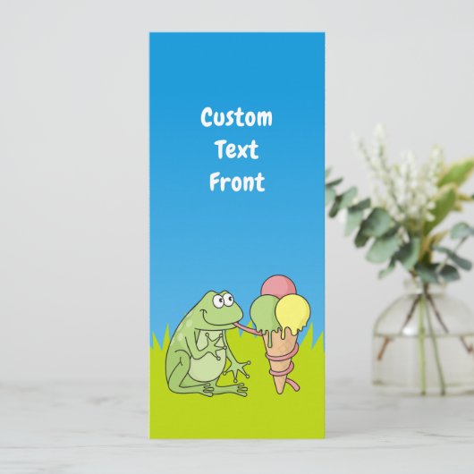 Frosch mit Eiscreme Einladung (Stehend Vorderseite)