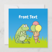 Frosch mit Eiscreme Einladung (Vorderseite)