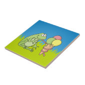 Frosch mit Eiscreme Fliese (Seite)