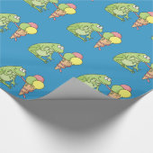 Frosch mit Eiscreme Geschenkpapier (Ecke)