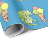 Frosch mit Eiscreme Geschenkpapier (Rolleneckpunkt)