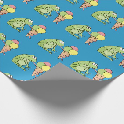 Frosch mit Eiscreme Geschenkpapier (Ecke)