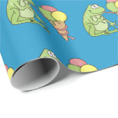 Frosch mit Eiscreme Geschenkpapier (Rolleneckpunkt)