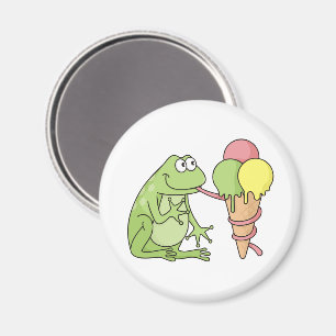 Frosch mit Eiscreme Magnet