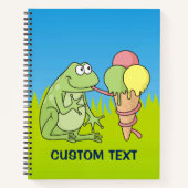 Frosch mit Eiscreme Notizbuch (Vorderseite)