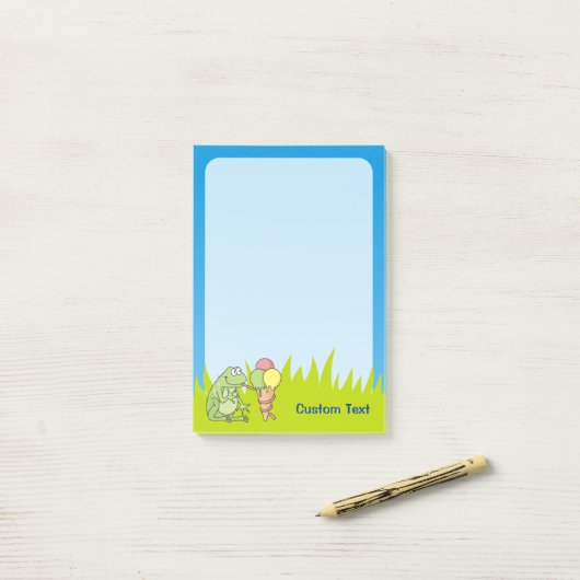 Frosch mit Eiscreme Post-it Klebezettel (Auf Schreibtisch)