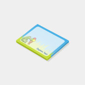 Frosch mit Eiscreme Post-it Klebezettel (angewinkelt)