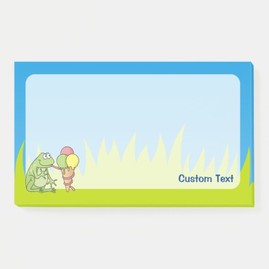 Frosch mit Eiscreme Post-it Klebezettel (Vorderseite)