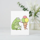 Frosch mit Eiscreme Postkarte (Stehend Vorderseite)