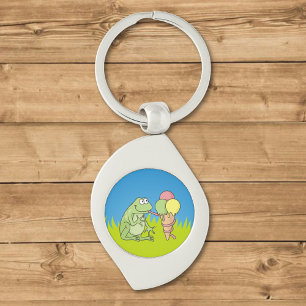 Frosch mit Eiscreme Schlüsselanhänger