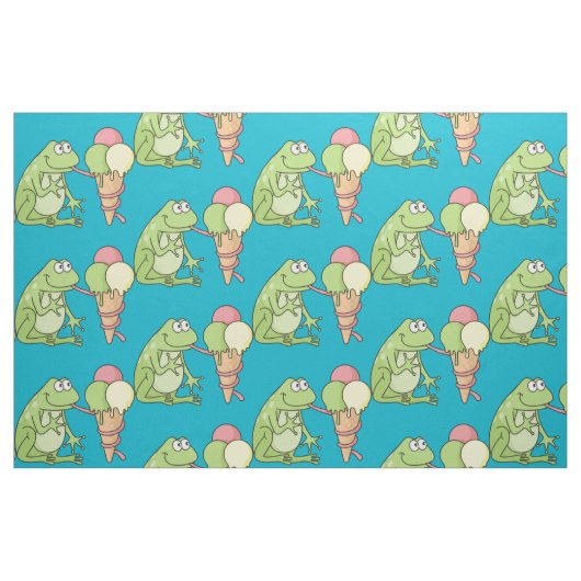 Frosch mit Eiscreme Stoff (Fat Quarter (45,7 x 55,9 cm))