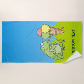 Frosch mit Eiscreme Strandtuch (Vorderseite)