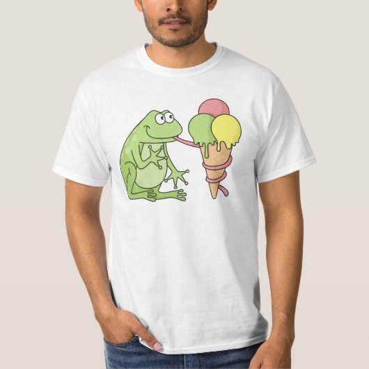 Frosch mit Eiscreme T-Shirt (Vorderseite)