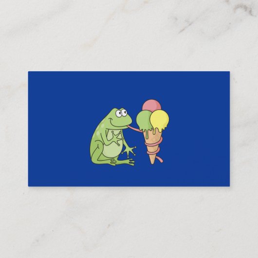 Frosch mit Eiscreme Visitenkarte (Rückseite)