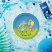 Frosch mit Eiskremspolette Pappteller (Party)