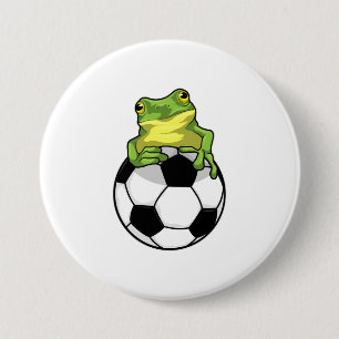 Frosch mit Fußball Button