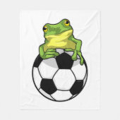 Frosch mit Fußball Fleecedecke (Vorderseite)