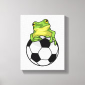 Frosch mit Fußball Leinwanddruck (Vorderseite)