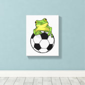 Frosch mit Fußball Leinwanddruck (Insitu (Holzboden))