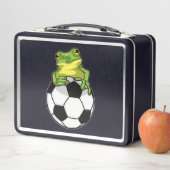 Frosch mit Fußball Metall Brotdose (Beispiel)