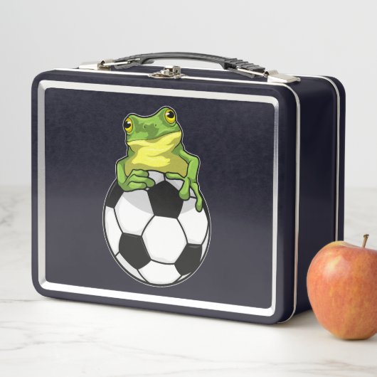 Frosch mit Fußball Metall Brotdose (Beispiel)