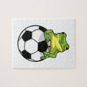 Frosch mit Fußball Puzzle (Horizontal)